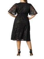 Starry Sequin-Embellished Lace Dress