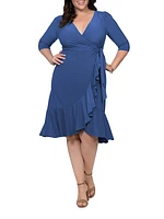 Whimsy Flounce Wrap Midi-Dress