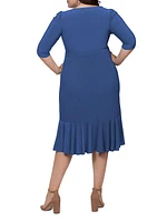 Whimsy Flounce Wrap Midi-Dress