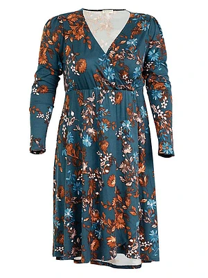 Aster Printed Wrap-Effect Dress