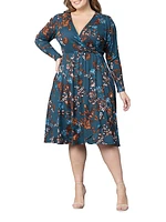 Aster Printed Wrap-Effect Dress