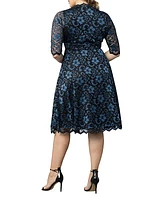 Plus Size Mon Cherie Stretch Lace Dress