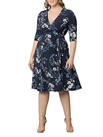 Floral Surplice Midi-Dress