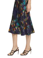 Greta Floral Jacquard Midi-Dress