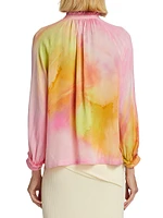 Victorian Tie-Dye Silk Blouse