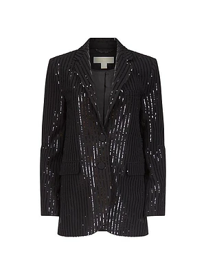 Sequin Pinstriped Blazer