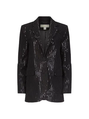 Sequin Pinstriped Blazer