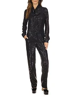 Sequin Pinstriped Jumpsuit