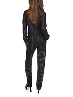 Sequin Pinstriped Jumpsuit