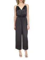 Satin Surplice Sleeveless Jumpsuit