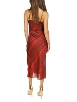 Snakeskin Surplice Midi-Dress