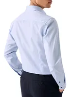 Slim Fit Twill Shirt With Navy Buttons