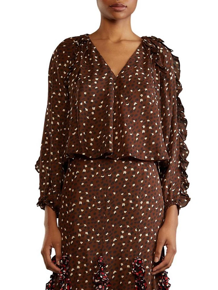 Silk Cheetah Blouse