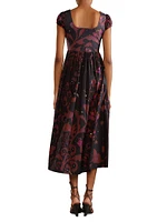 Printed Cotton-Blend Midi-Dress