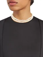 Jasmin Sterling Silver & Freshwater Pearl Double-Strand Necklace