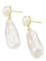 Romy 14K Gold-Plated & Freshwater Pearl Drop Earrings