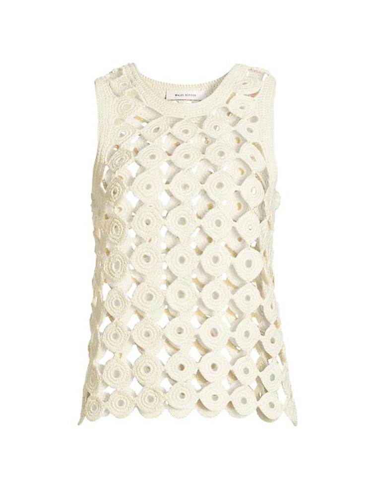 Stanza Openwork Crochet Tank