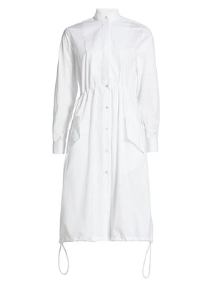 Poplin Drawcord Shirtdress