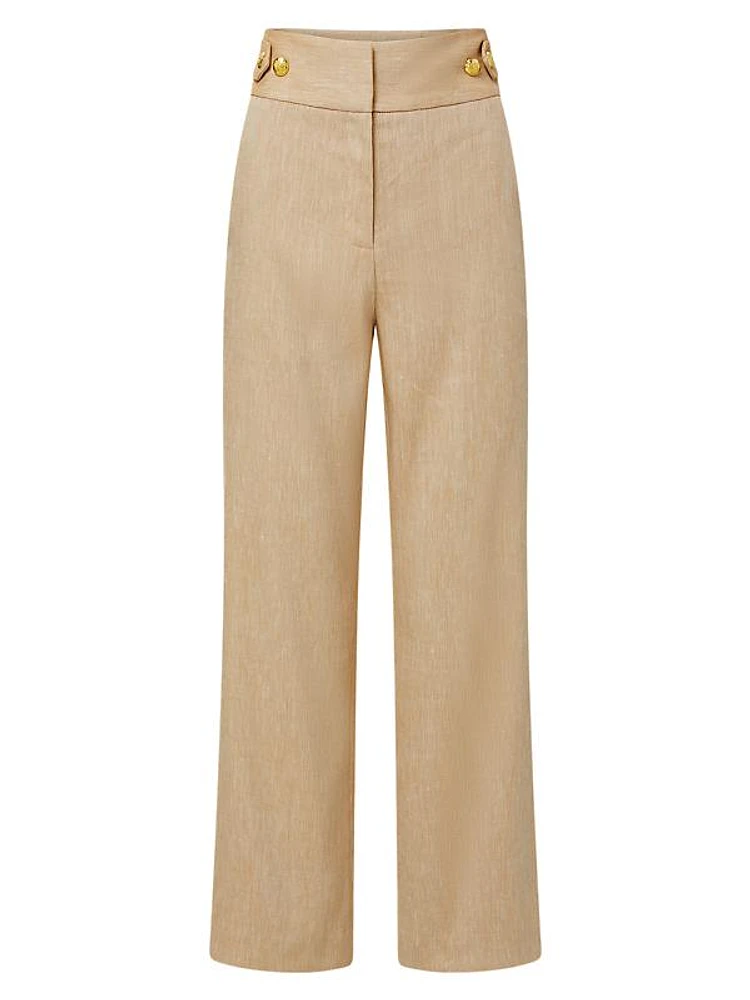 Tonelli Herringbone Wide-Leg Pants