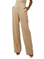 Tonelli Herringbone Wide-Leg Pants