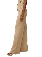 Tonelli Herringbone Wide-Leg Pants