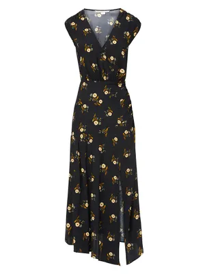 Wixson Silk-Blend Floral Midi-Dress