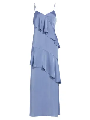 Elsie Satin Tiered Maxi Dress