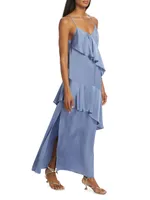 Elsie Satin Tiered Maxi Dress