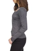 Cut-Out Shimmer Sweater