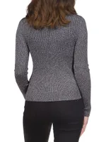 Cut-Out Shimmer Sweater