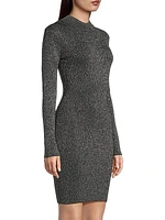 Metallic Long-Sleeve Minidress
