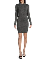 Metallic Long-Sleeve Minidress