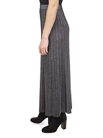 Rib-Knit Metallic Maxi Skirt