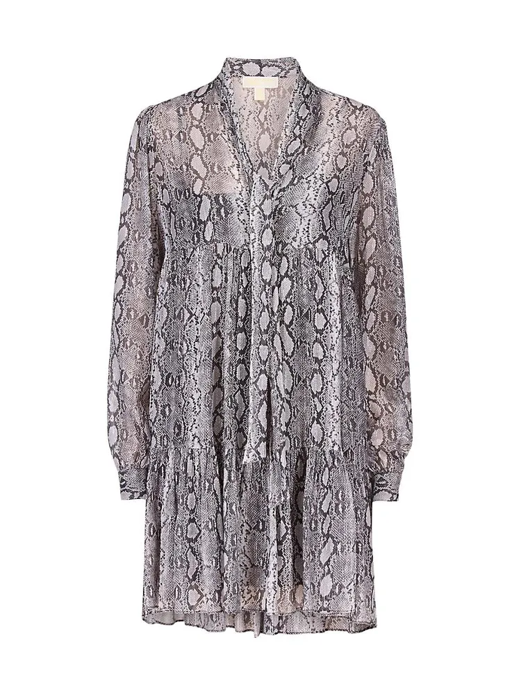 Adder Silk-Blend Snakeskin Minidress