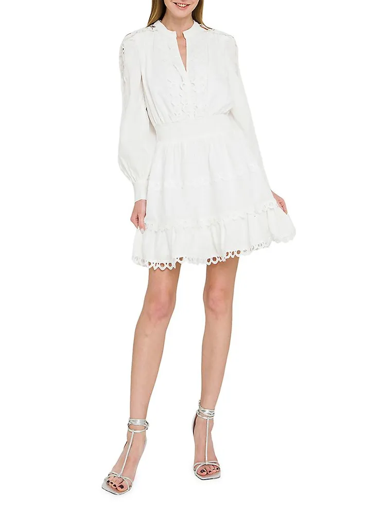 Lace Trim Mini Dress