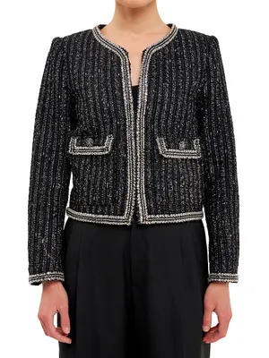 Sequin Tweed Jacket