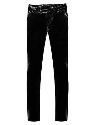 Velvet Flat-Front Pants