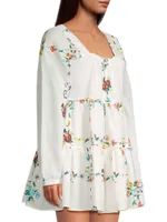 Sonora Arlette Floral Linen Minidress