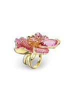 Idyllia Goldtone & Crystal Pavé Cocktail Ring