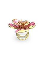 Idyllia Goldtone & Crystal Pavé Cocktail Ring