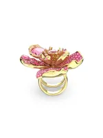 Florere Goldtone & Crystal Pavé Cocktail Ring