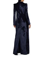 Crushed Velvet Floor-Length Coat