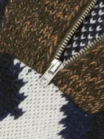 Zig-Zag Alpaca-Blend Half-Zip Sweater