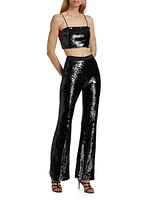 Holiday Amy Sequin Flared Pants