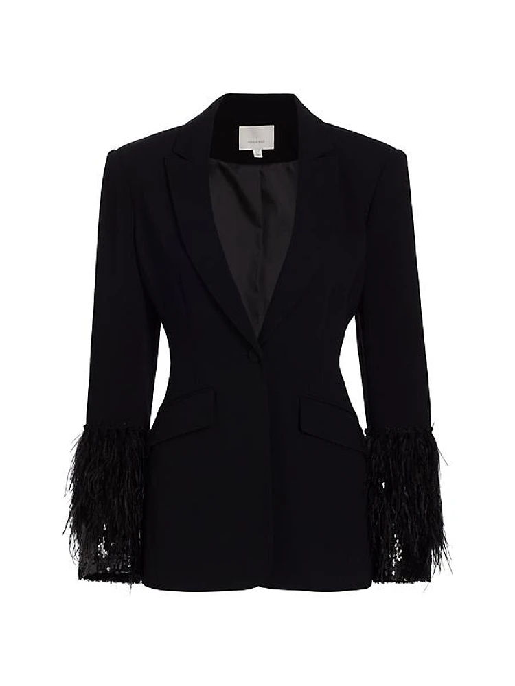 Holiday Cheyenne Sequin Feather Blazer