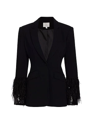 Holiday Cheyenne Sequin Feather Blazer