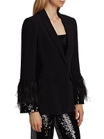 Holiday Cheyenne Sequin Feather Blazer