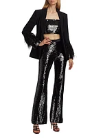 Holiday Cheyenne Sequin Feather Blazer