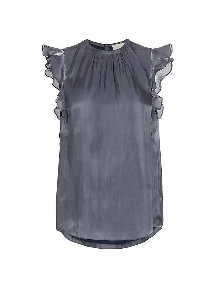 Amiah Ruffle Satin Top