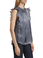 Amiah Ruffle Satin Top